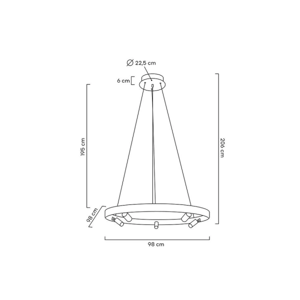 MOOSEE lampa wisząca CIRCLE SPOT 98 BLACK czarna